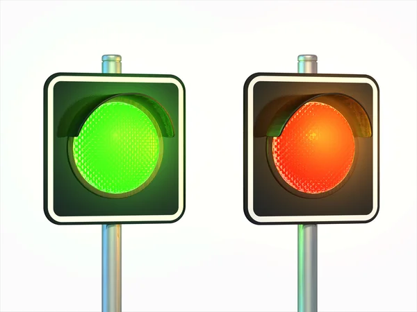 Semáforos vermelhos e verdes — Fotografia de Stock