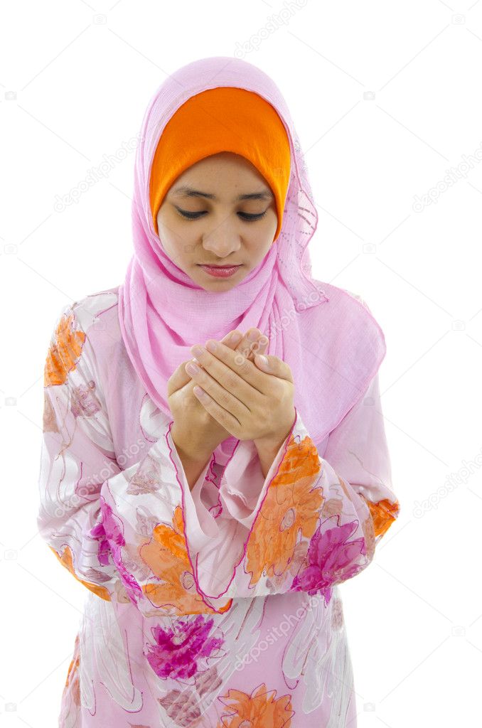 Malay muslim girl praying