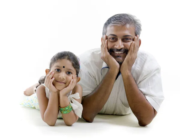 亚洲父亲和女儿 免版税图库图片