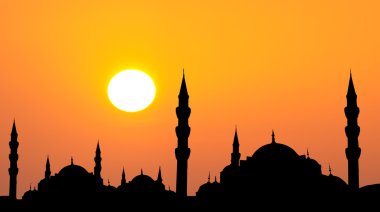 Hagia Sophia and The Blue Mosque silhouette clipart
