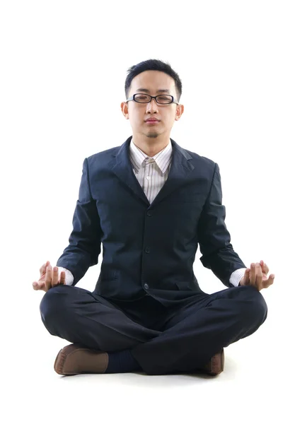Asiatico business yoga — Foto Stock