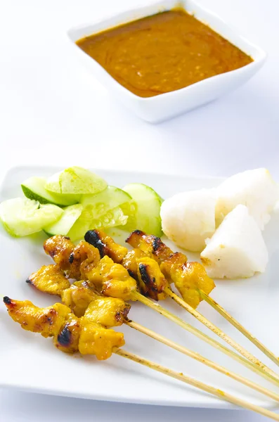 Berühmtes Essen, malaysischer Satay — Stockfoto