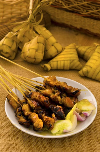 Satay malayo hari raya alimentos, se centran en satay — Foto de Stock
