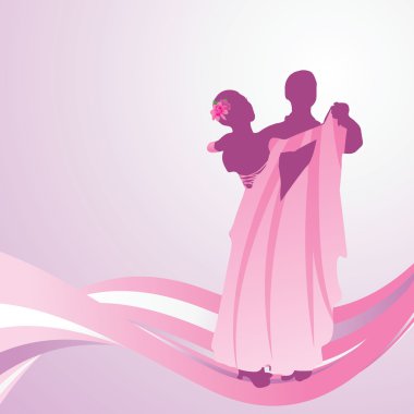 Ballet dancers vector pink image clipart