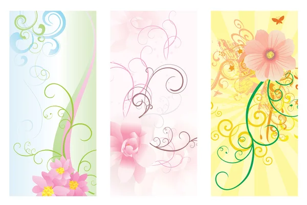 Ensemble de bannières florales — Image vectorielle