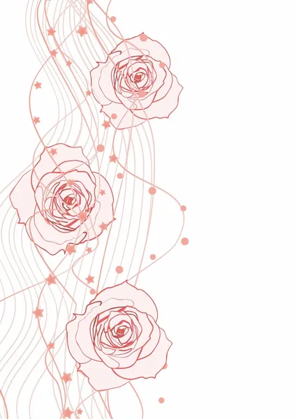 Vit röd vektor illustration av rosor — Stock vektor