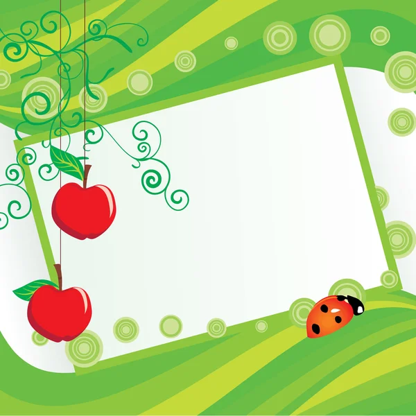 Rahmen für grüne Äpfel — Stockvektor
