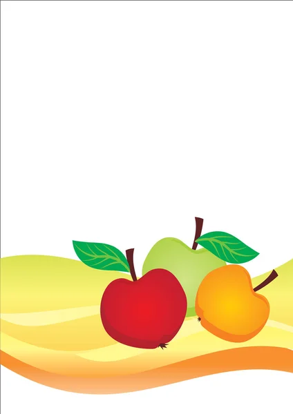 Pommes rouges, jaunes, vertes — Image vectorielle