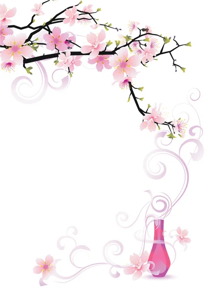 Aroma Sakura vettore viola — Vettoriale Stock