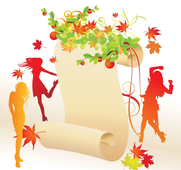 Ilustrace podzimní víla — Stockový vektor