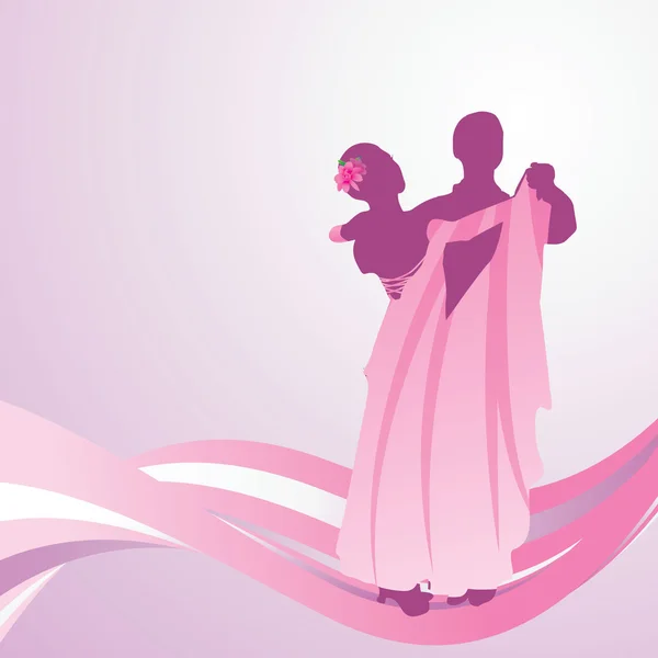 Ballet dancers vector pink image — Stock Vector