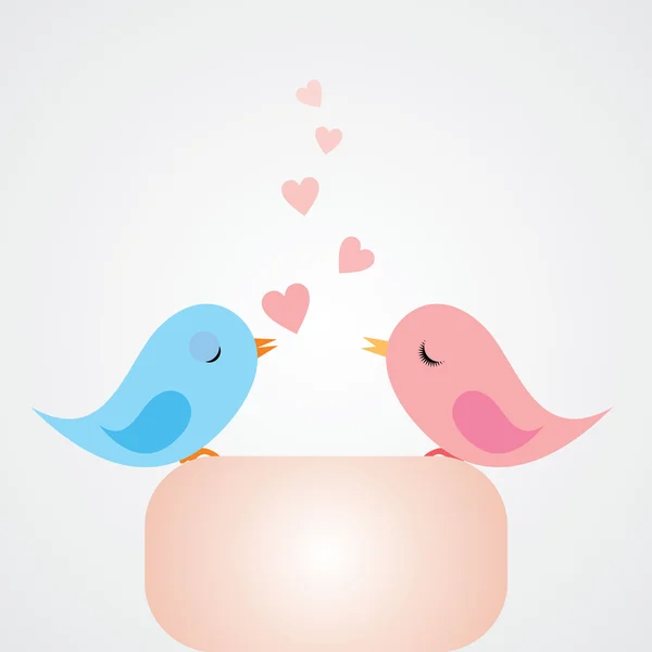 Vektor tecknad fåglar i kärlek — Stock vektor