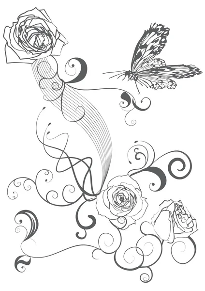 Vecteur d'angle floral — Image vectorielle