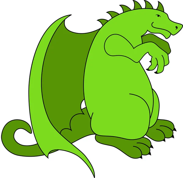 Zöld sárkány — Stock Vector