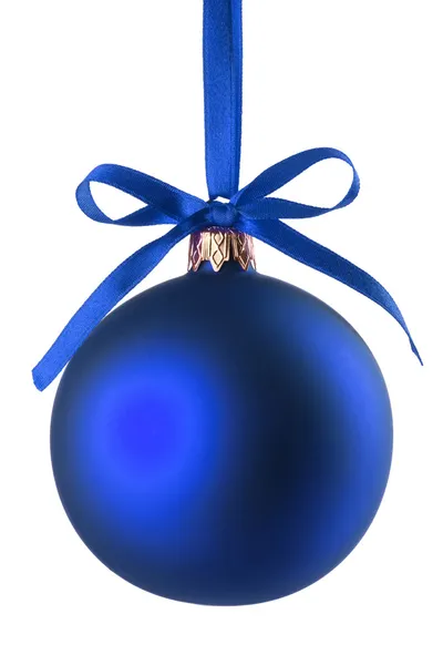 Blaue Weihnachtskugel Stockfoto
