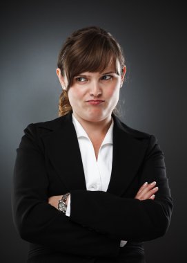 Suspicious businesswoman clipart