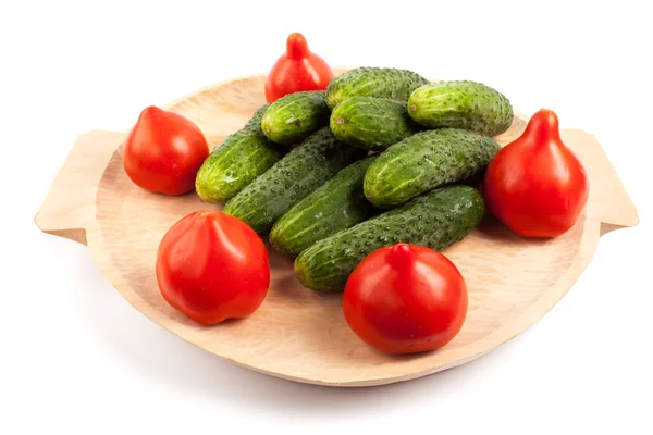 Tomatoes and gherkins — Stock Photo, Image
