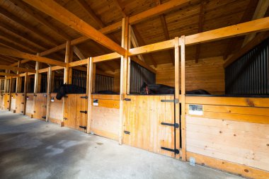 Stable with horses clipart