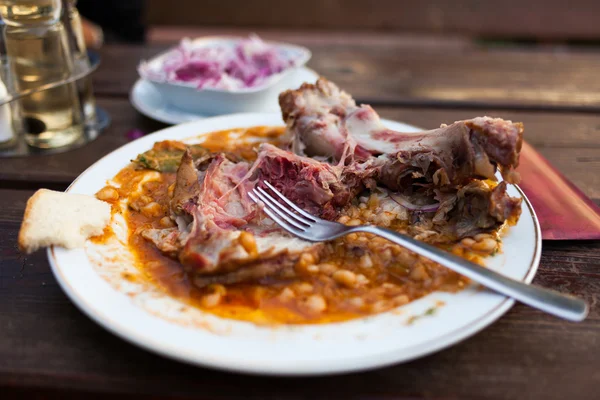 stock image Pork shank with beans