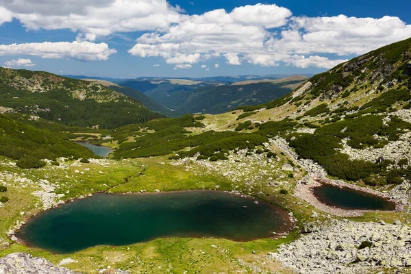 Glacial lake vidal in parang bergen, Roemenië — Stockfoto