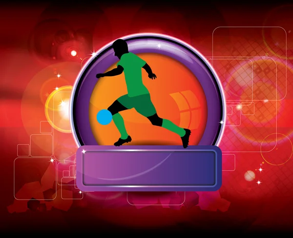 Fotbollspelare på abstrakt bakgrund — Stock vektor