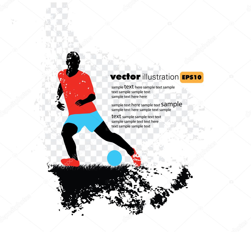 Soccer players on abstract background