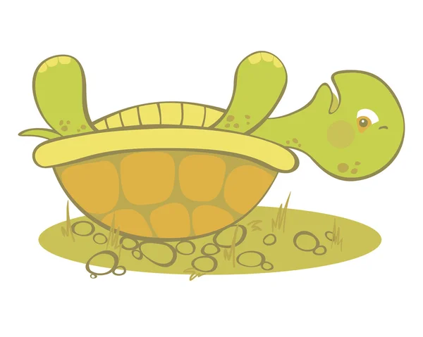 Aranyos teknős megragadt — Stock Vector