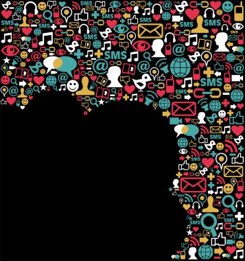 Social media network icons background clipart