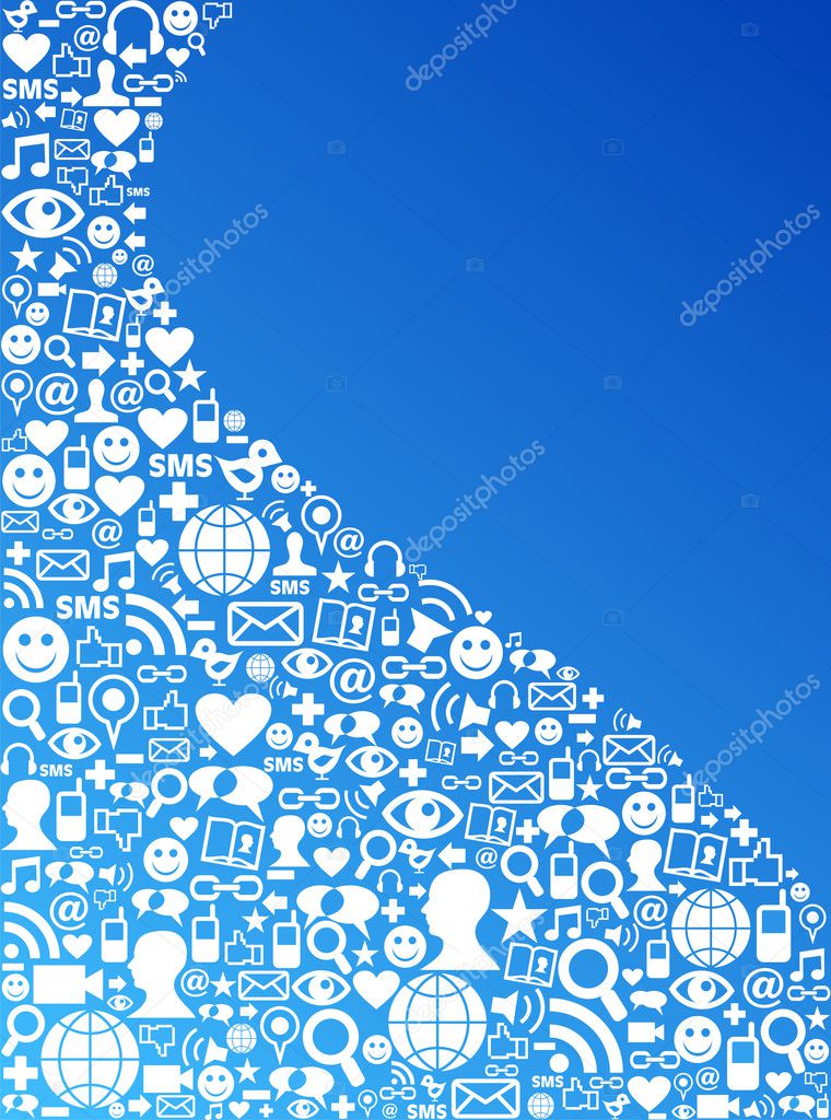 Social media network icon background