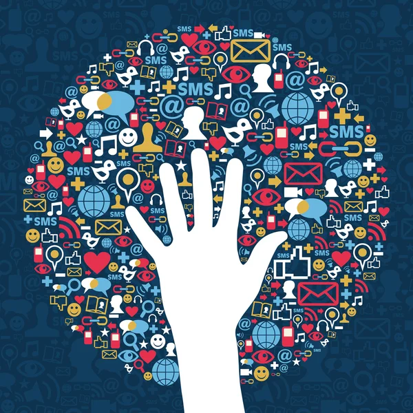 Sosyal medya ağı iş — Stok Vektör