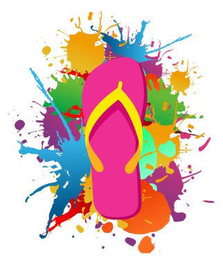 Flip flops paint splash background clipart