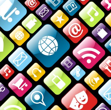 Mobile phone app icon background clipart