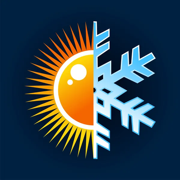 Warme en koude temperatuur symbool — Stockvector