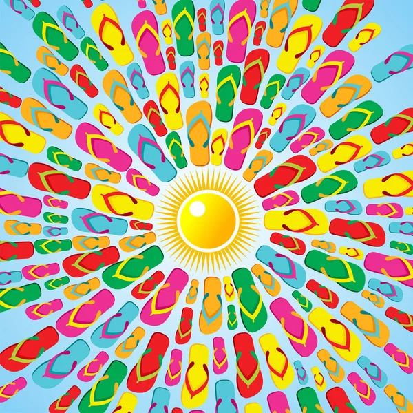 Multicolor flip-flops zomer splash — Stockvector