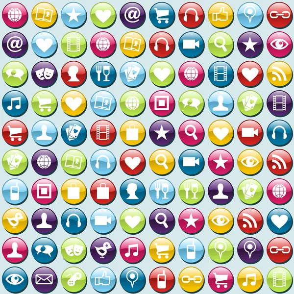 Mobilní telefon app ikony vzorek pozadí — Stockový vektor