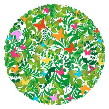 Green forest spring and summer pattern clipart