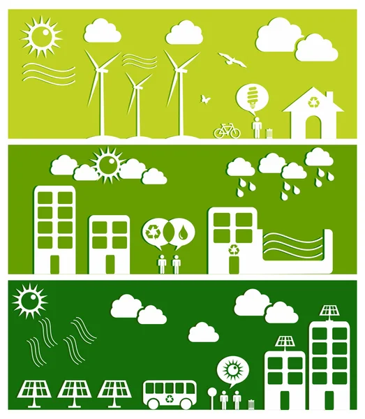 Green city concept illustration — Stock Vector