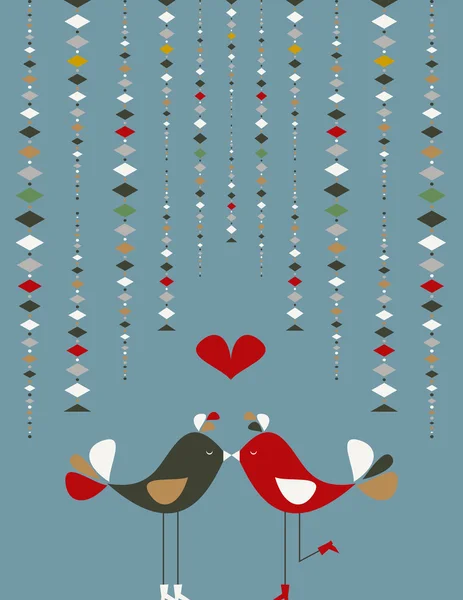 Mignon social oiseaux amour — Image vectorielle