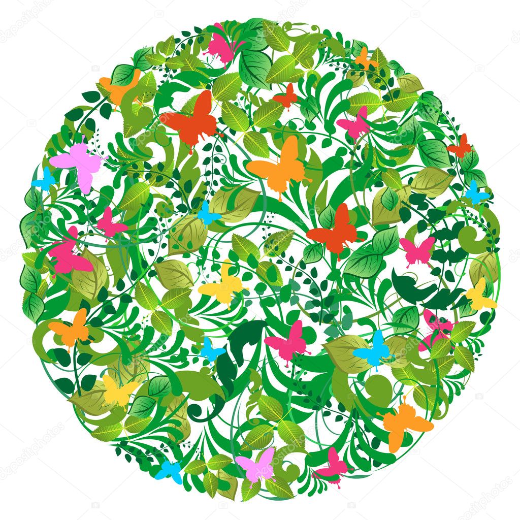 Green forest spring and summer pattern