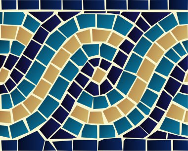 Wave mosaic seamless pattern clipart