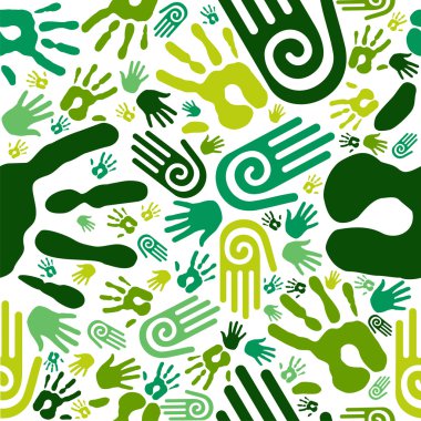 Go green hands seamless pattern clipart