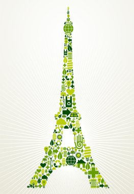 Paris go green concept illustration clipart