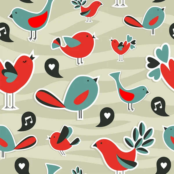 Padrão de comunicação fresco dos pássaros das redes sociais — Vetor de Stock