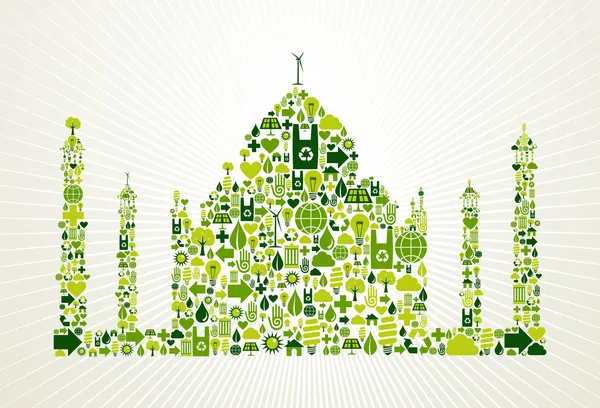 印度去绿色概念图 — 图库矢量图片