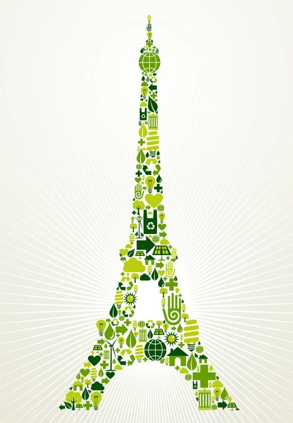 Paris ir ilustração conceito verde — Vetor de Stock