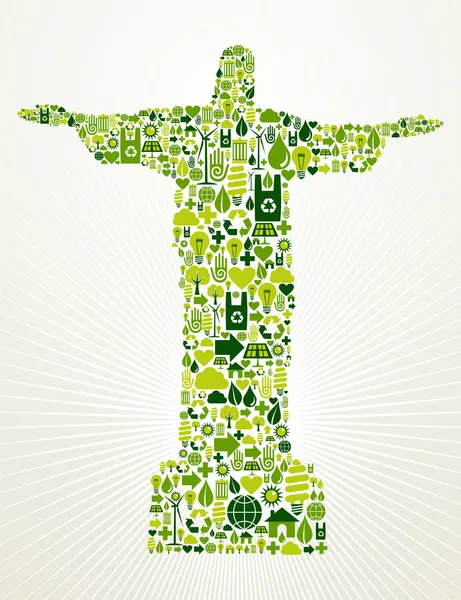 Бразилия зеленая концепция иллюстрации — стоковый вектор