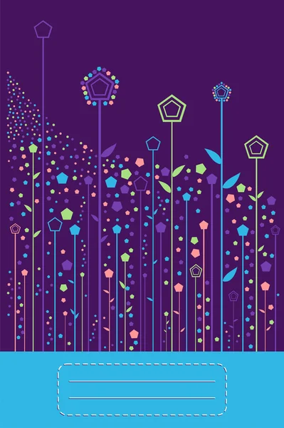 抽象的な花グリーティング カードの背景 — ストックベクタ