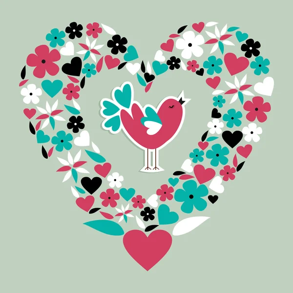 Mignon social oiseau amour — Image vectorielle