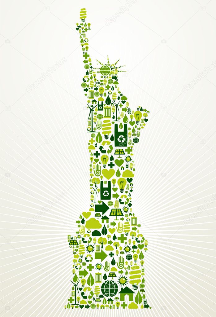 New York go green concept illustration