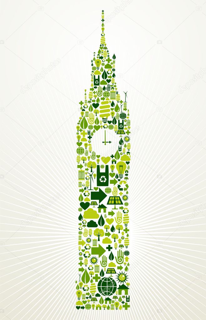 London go green concept illustration